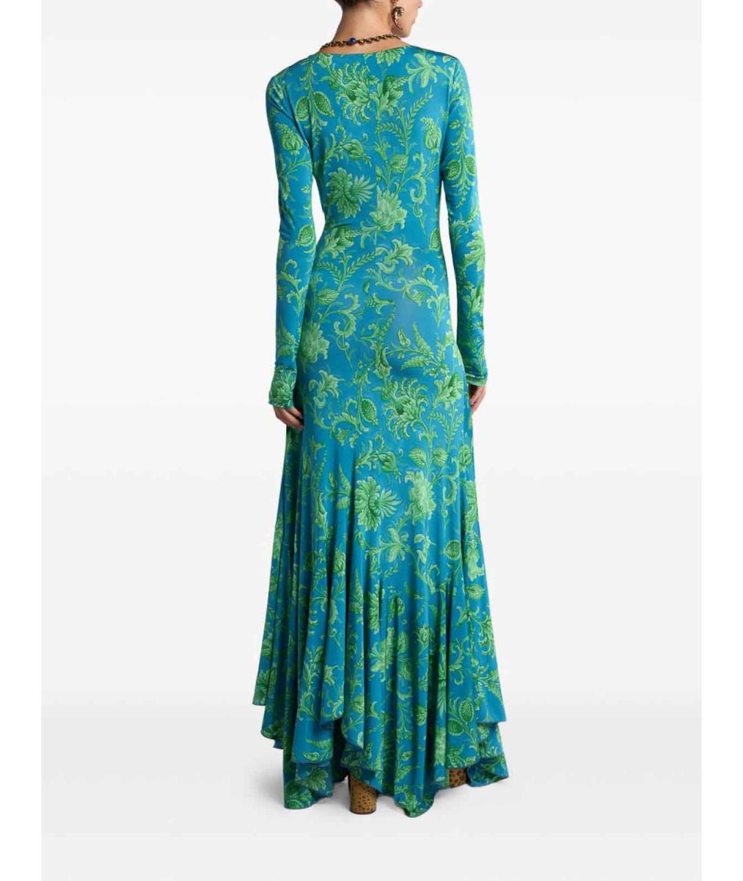 ETRO Бирюзовое вискозное платье, фото 3