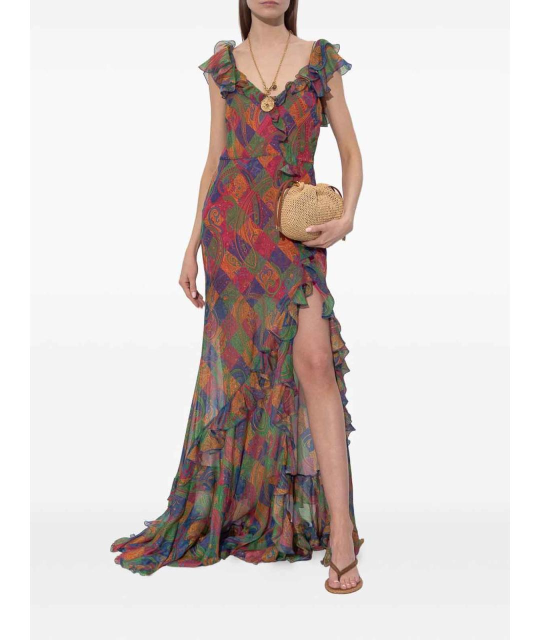 ETRO Мульти шелковое коктейльное платье, фото 2