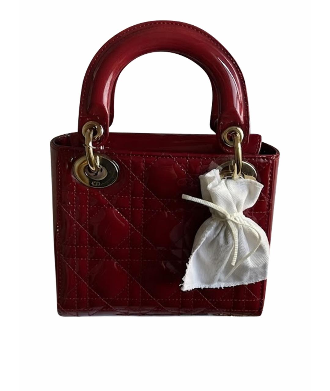 CHRISTIAN DIOR Красная сумка тоут из лакированной кожи, фото 1