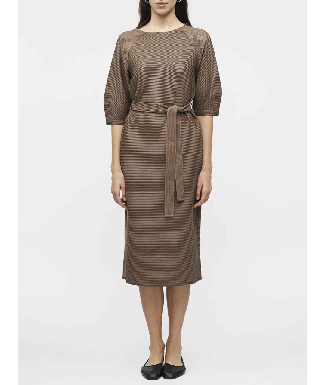 MAX MARA Коричневое полиэстеровое повседневное платье, фото 3