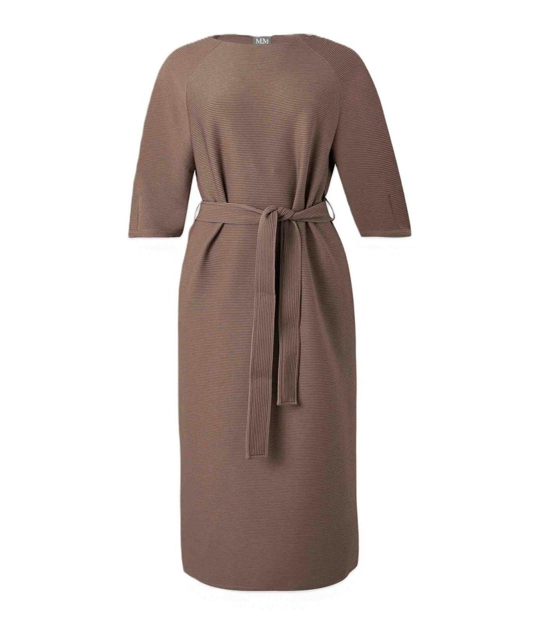 MAX MARA Коричневое полиэстеровое повседневное платье, фото 1
