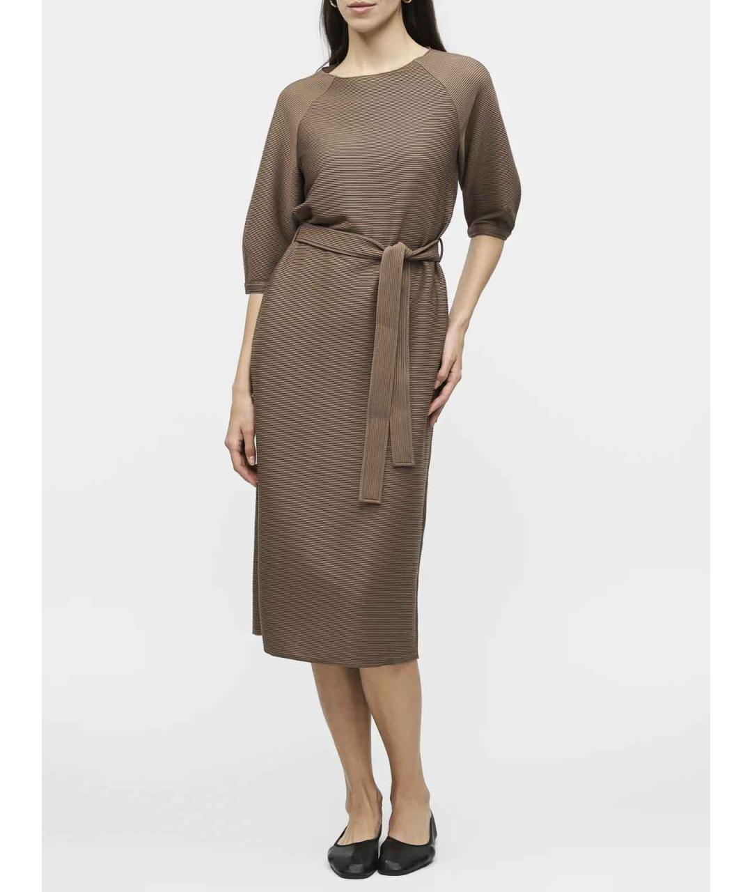 MAX MARA Коричневое полиэстеровое повседневное платье, фото 4