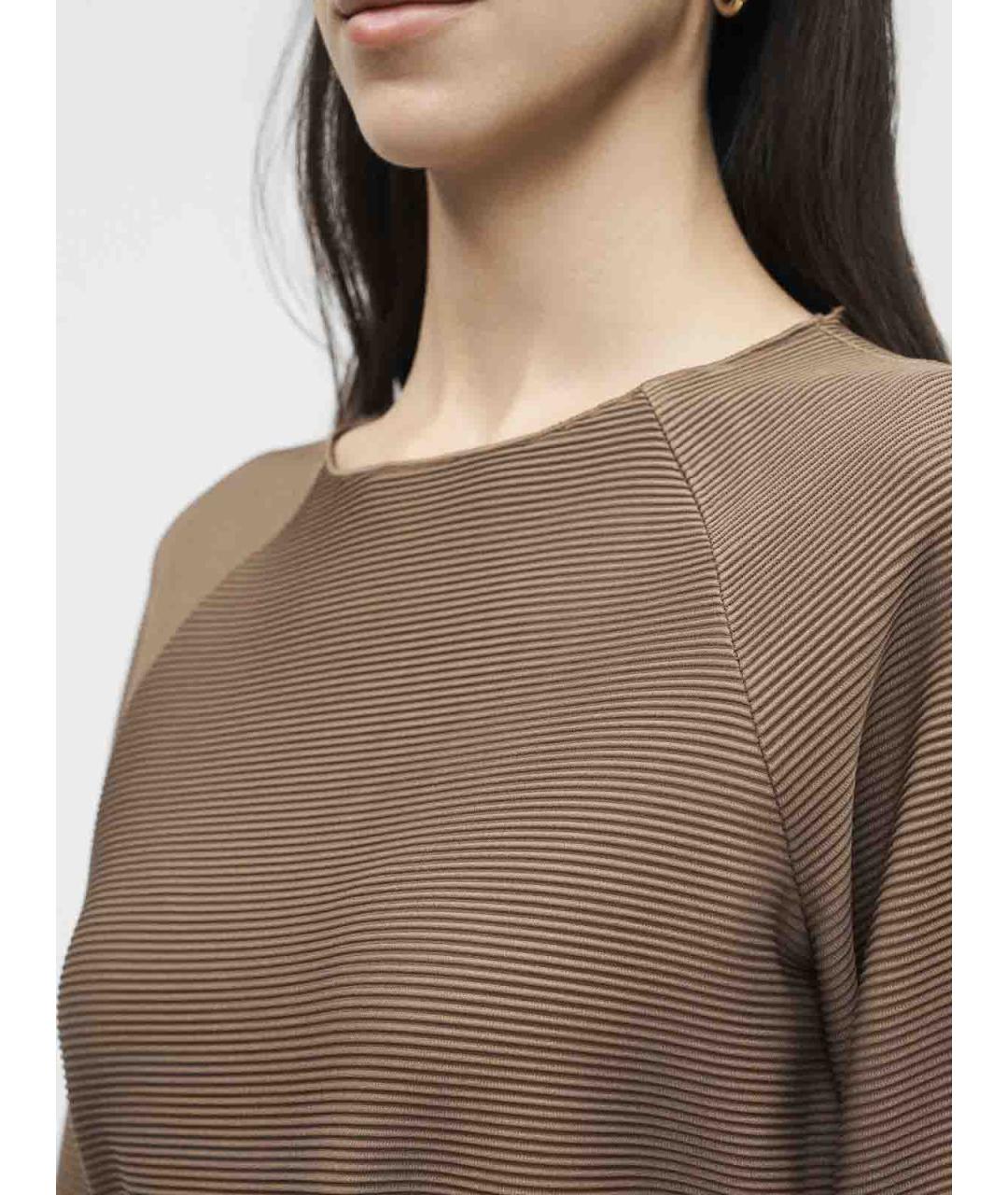 MAX MARA Коричневое полиэстеровое повседневное платье, фото 2