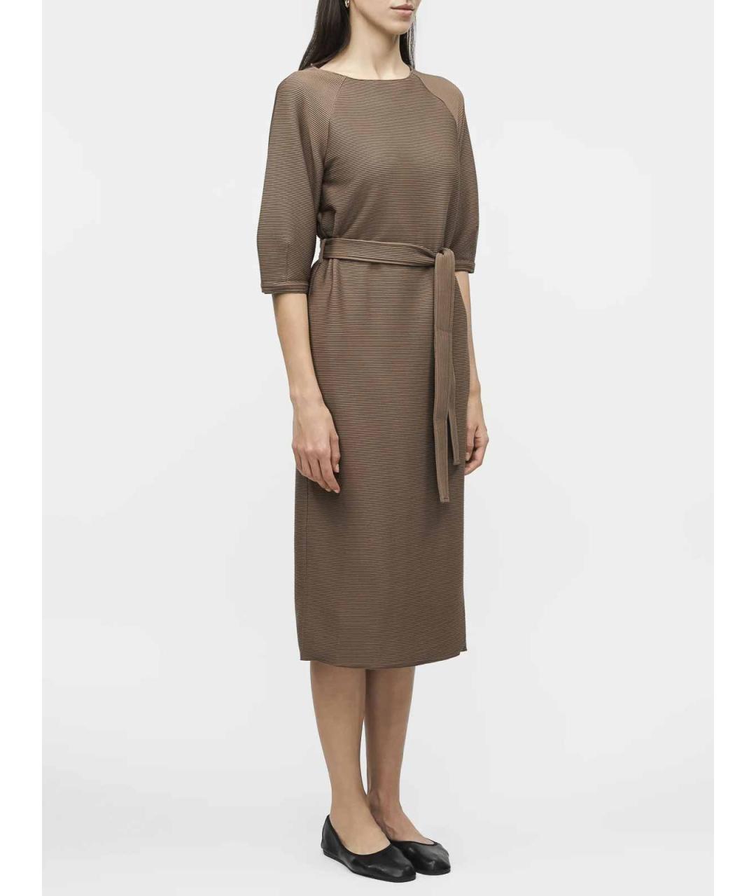 MAX MARA Коричневое полиэстеровое повседневное платье, фото 6