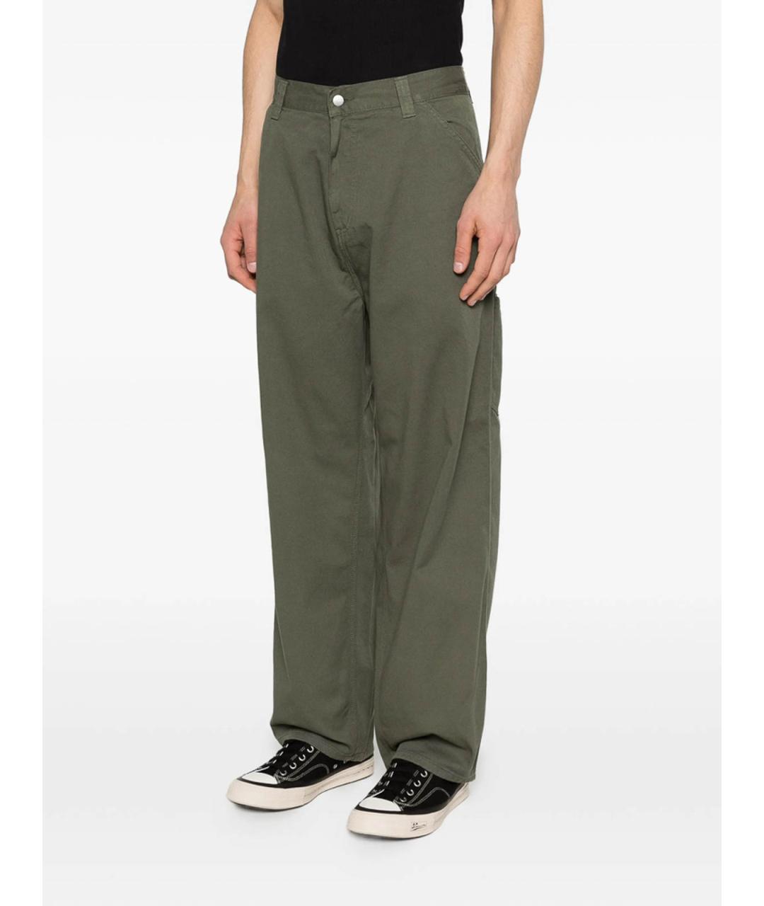 CARHARTT Зеленые хлопковые повседневные брюки, фото 3