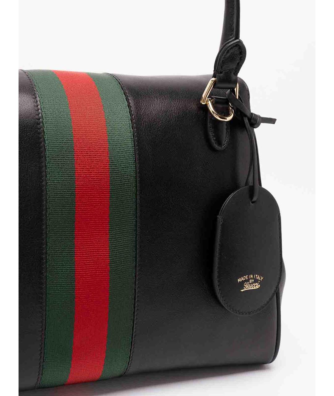 GUCCI Черная кожаная сумка тоут, фото 4