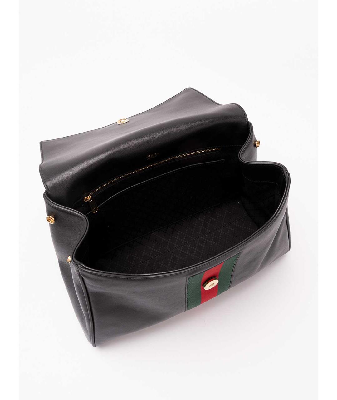 GUCCI Черная кожаная сумка тоут, фото 7