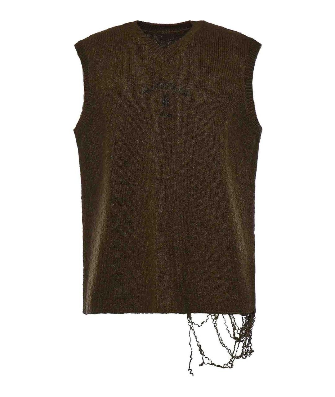 MM6 MAISON MARGIELA Коричневая шерстяная жилетка, фото 1