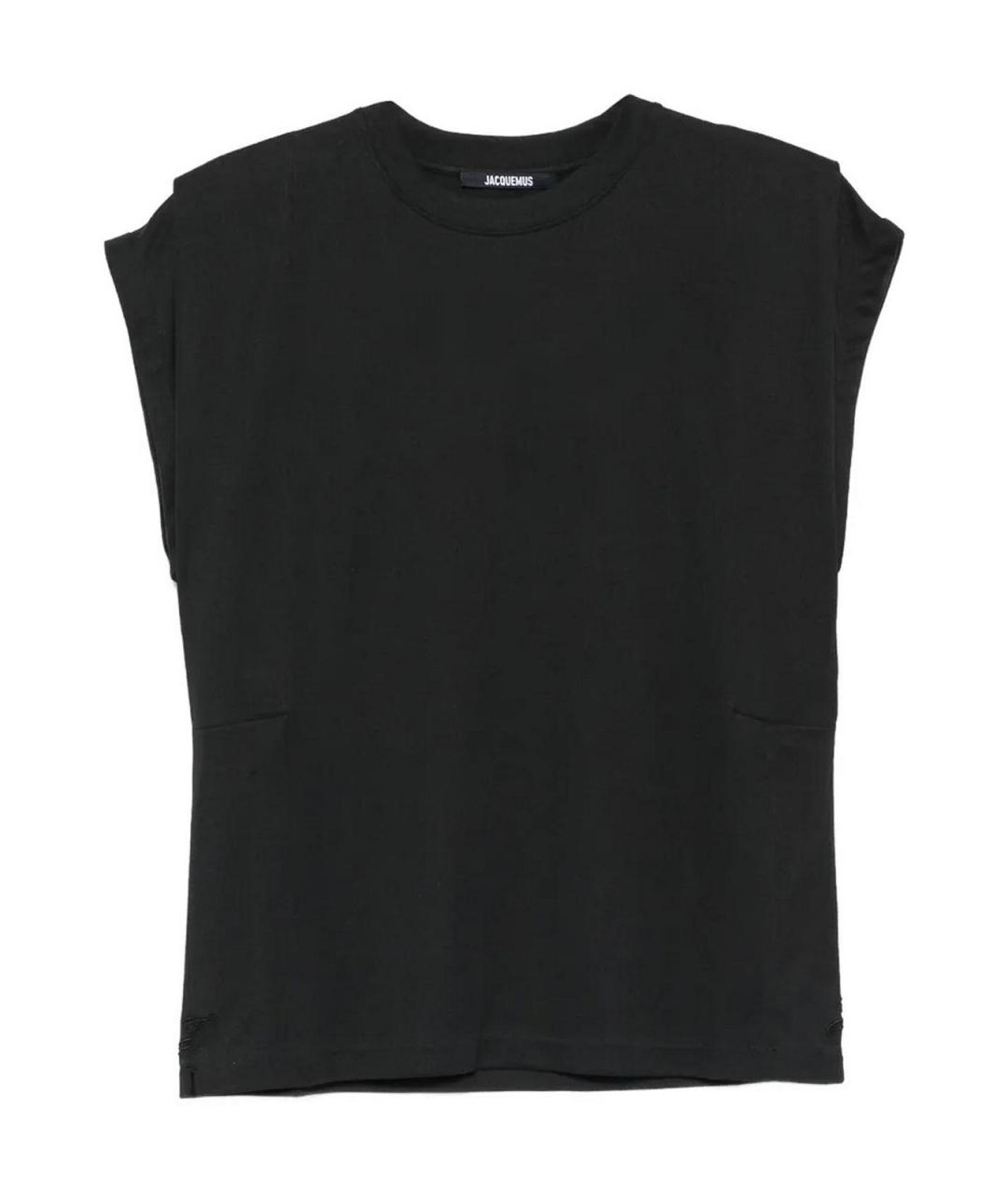 JACQUEMUS Черная полиэстеровая футболка, фото 1