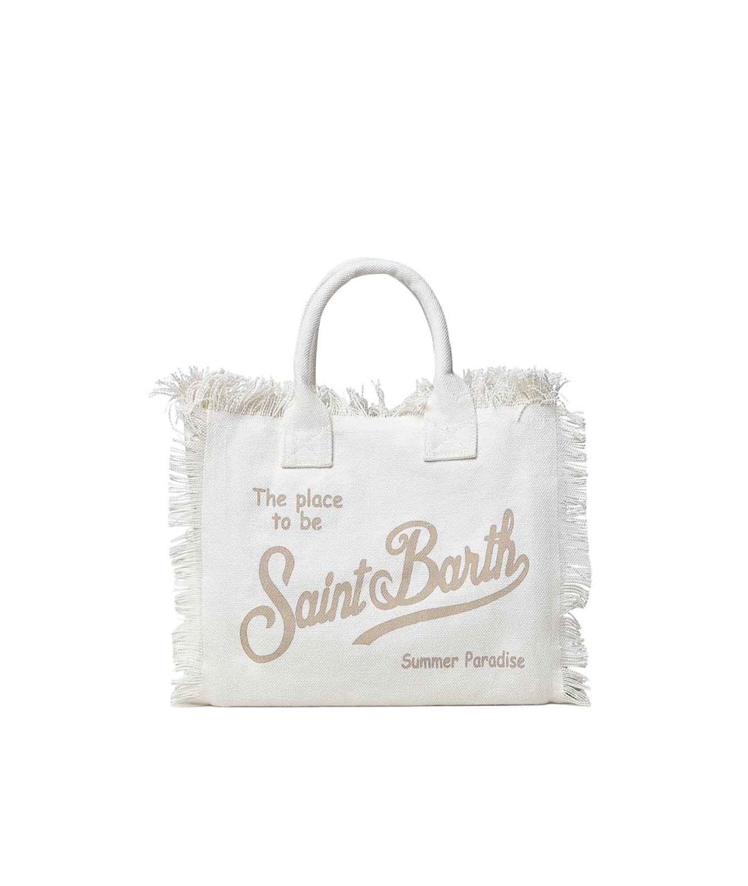 MC2 SAINT BARTH Белая хлопковая сумка с короткими ручками, фото 2