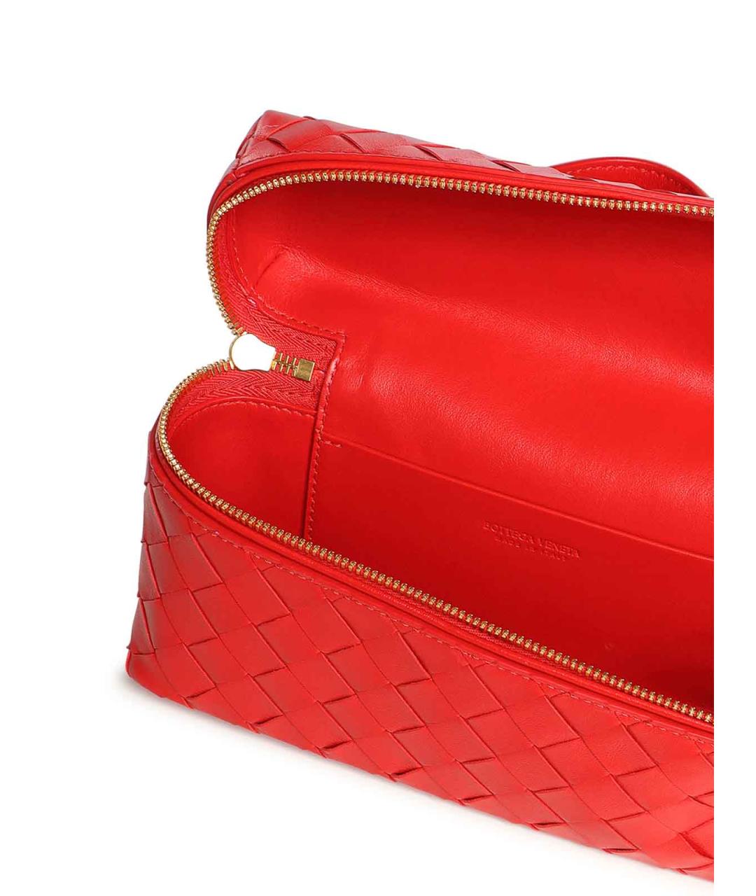 BOTTEGA VENETA Красная кожаная сумка через плечо, фото 3