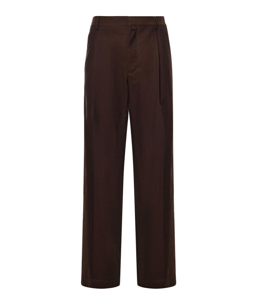 MM6 MAISON MARGIELA Коричневые хлопковые классические брюки, фото 1