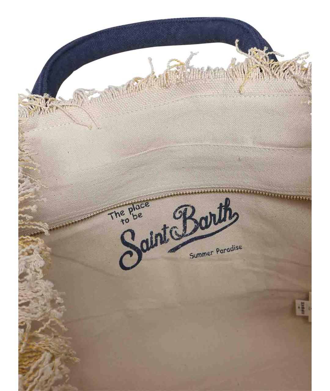 MC2 SAINT BARTH Желтая тканевая сумка с короткими ручками, фото 3