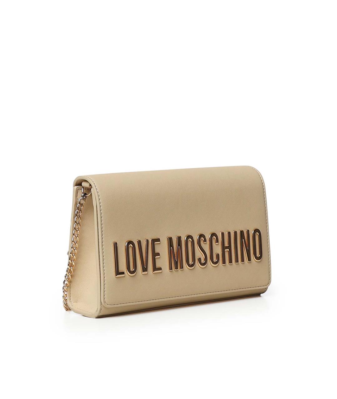LOVE MOSCHINO Бежевая сумка через плечо из искусственной кожи, фото 4