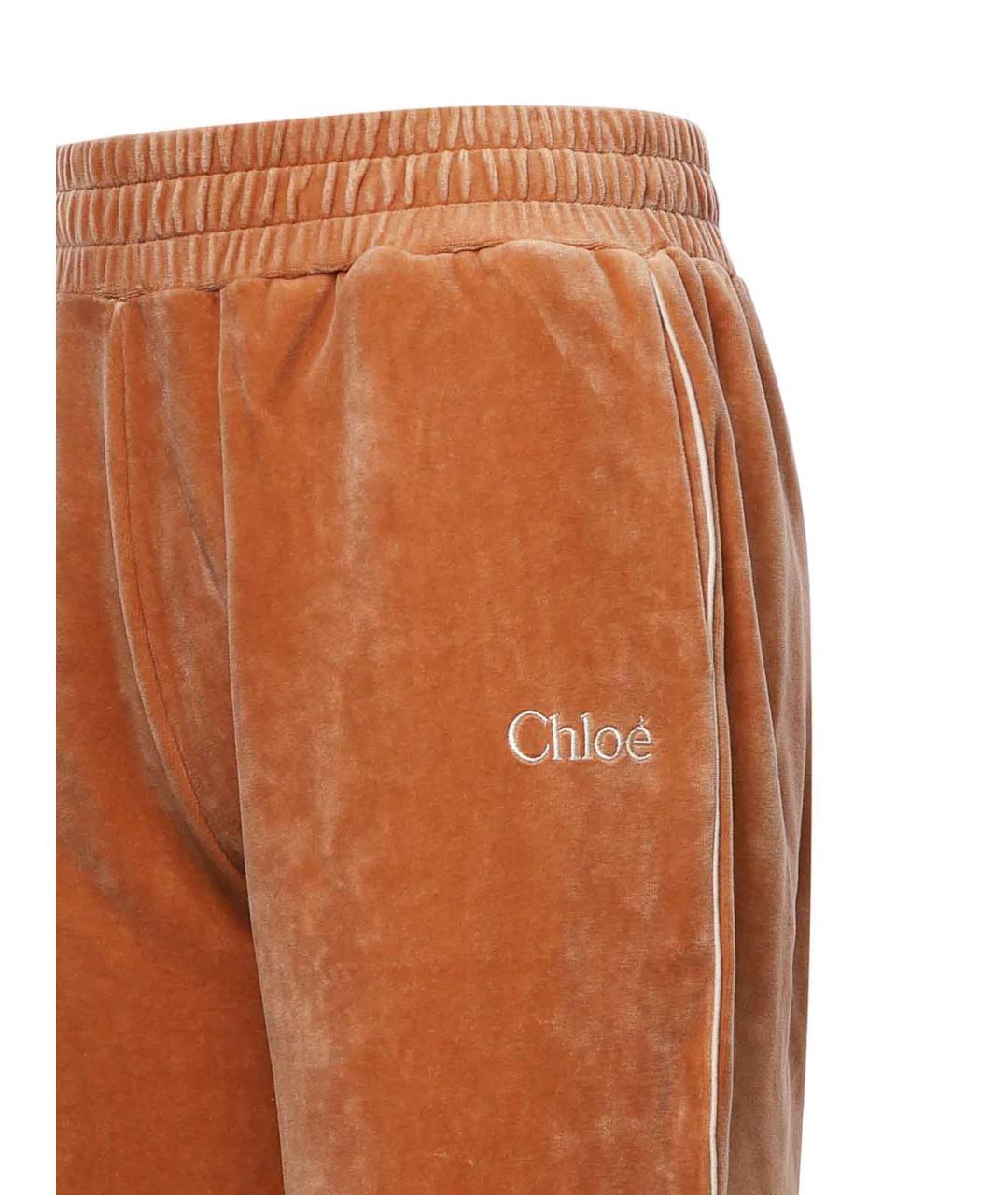 CHLOE Оранжевые хлопковые спортивные брюки и шорты, фото 3