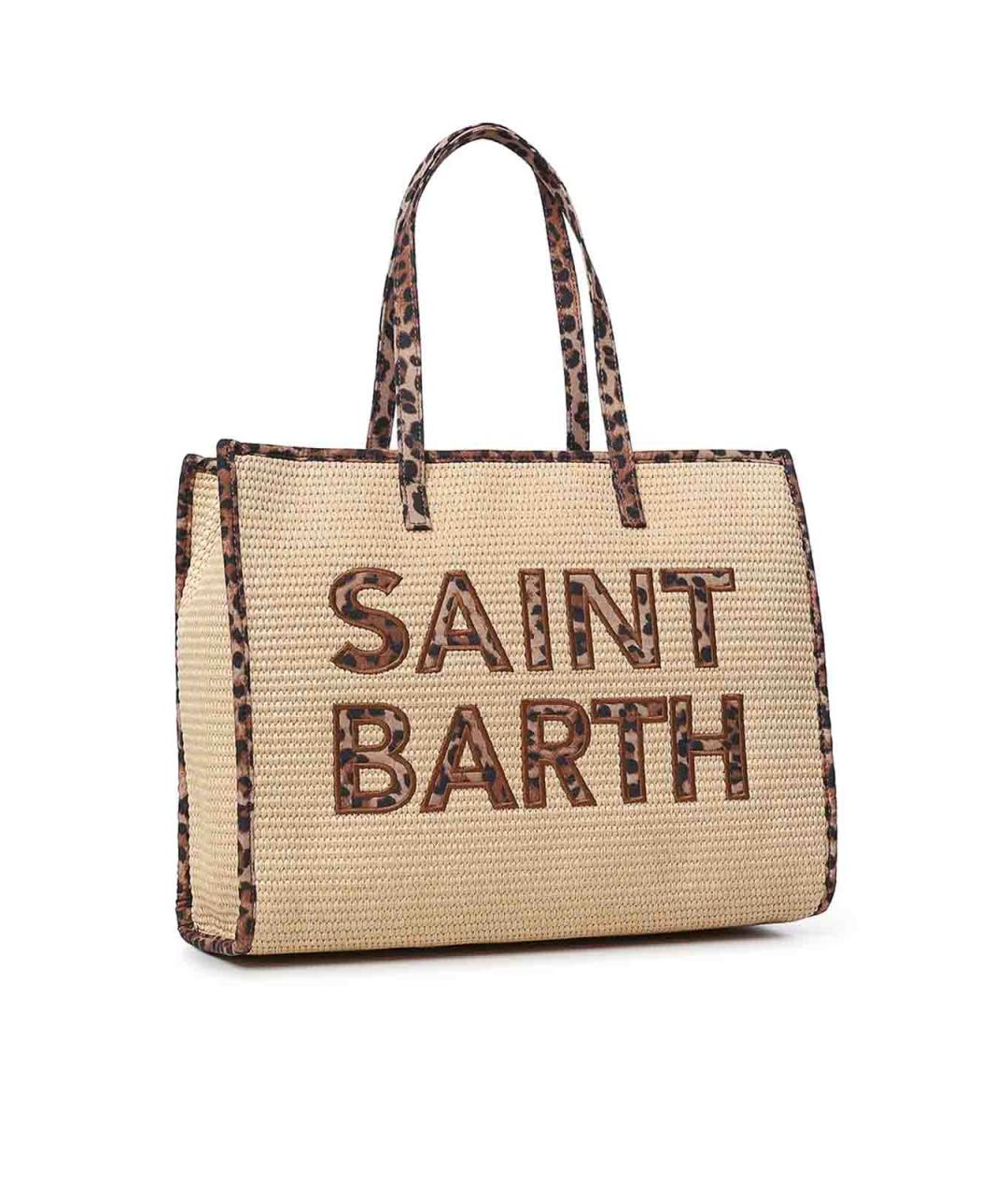 MC2 SAINT BARTH Бежевая плетеная сумка тоут, фото 4