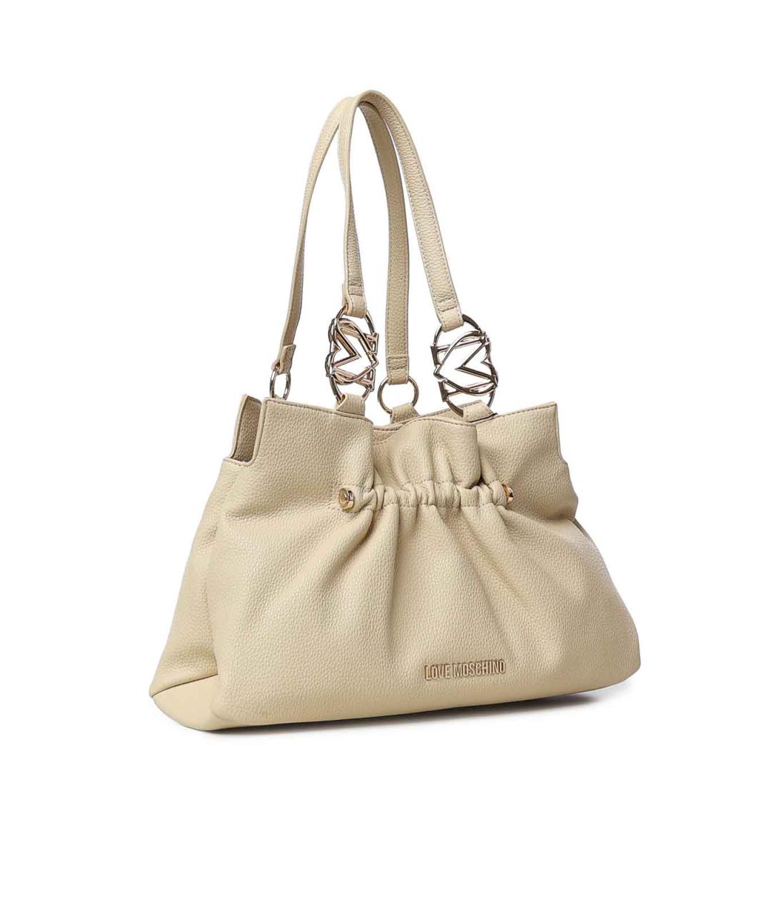 LOVE MOSCHINO Бежевая сумка тоут из искусственной кожи, фото 4