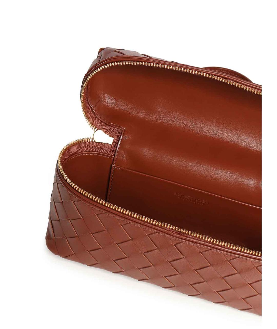 BOTTEGA VENETA Коричневая кожаная сумка через плечо, фото 3