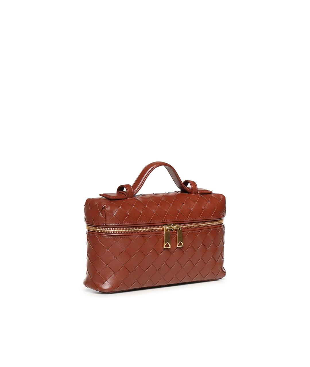 BOTTEGA VENETA Коричневая кожаная сумка через плечо, фото 4