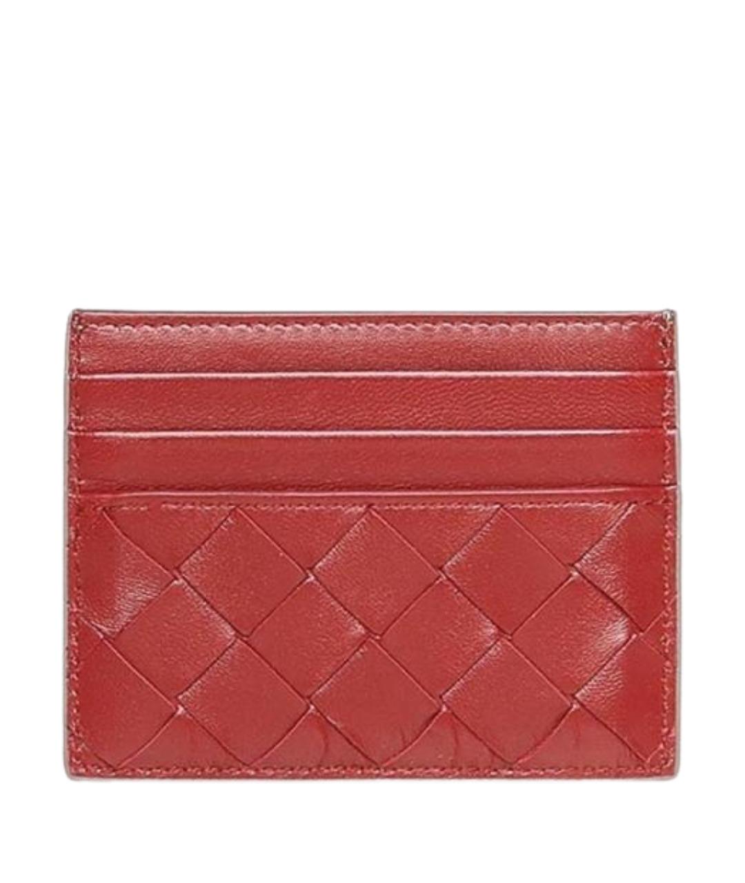 BOTTEGA VENETA Красный кожаный кардхолдер, фото 1