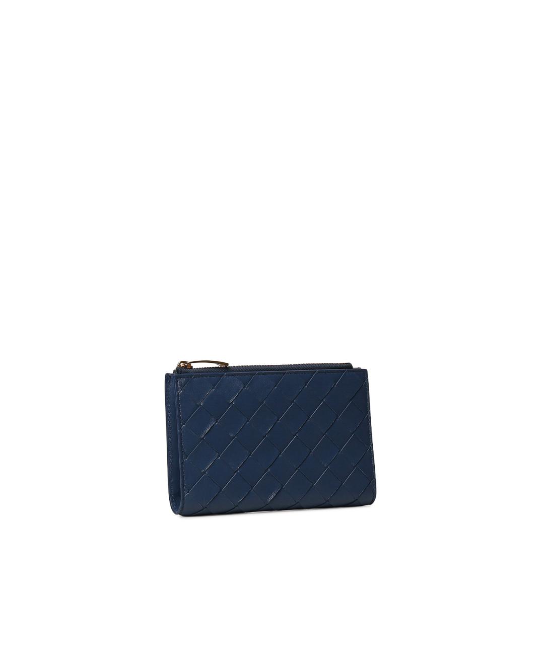 BOTTEGA VENETA Синий кожаный кошелек, фото 4
