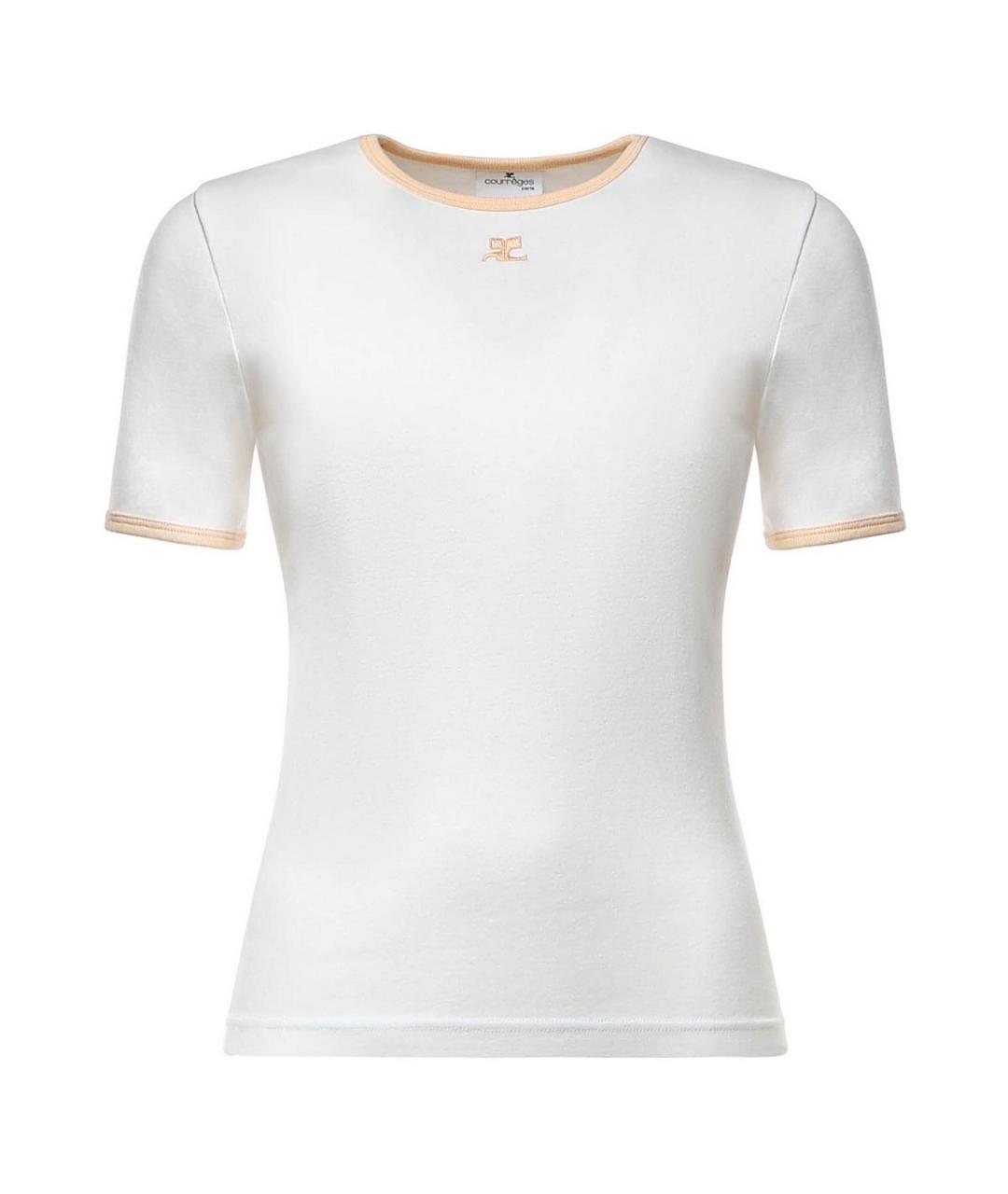 COURREGES Белая хлопковая футболка, фото 1