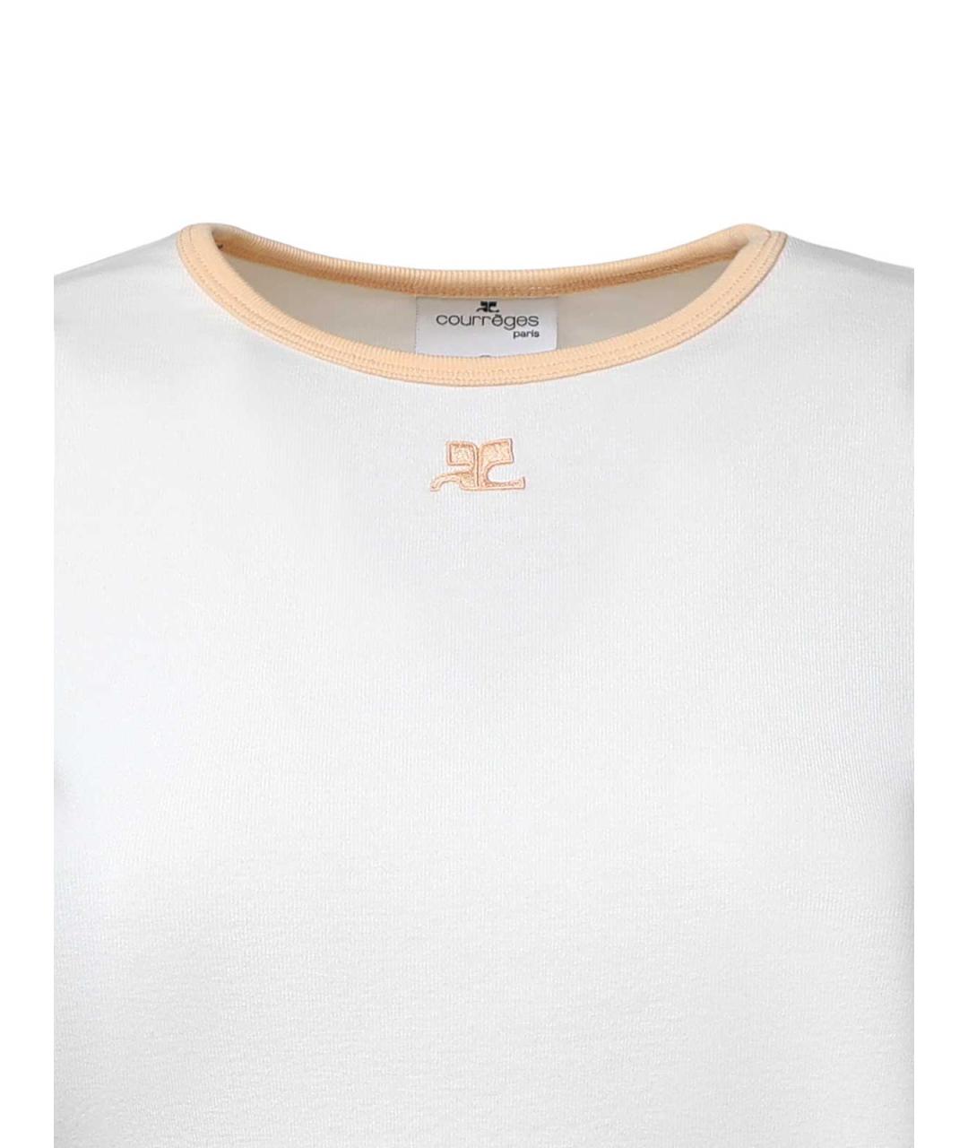 COURREGES Белая хлопковая футболка, фото 3