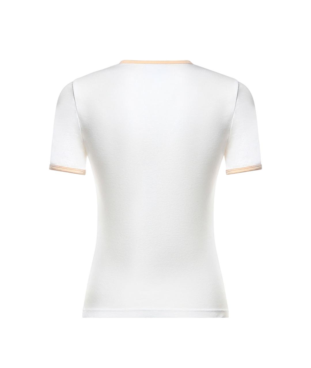 COURREGES Белая хлопковая футболка, фото 2