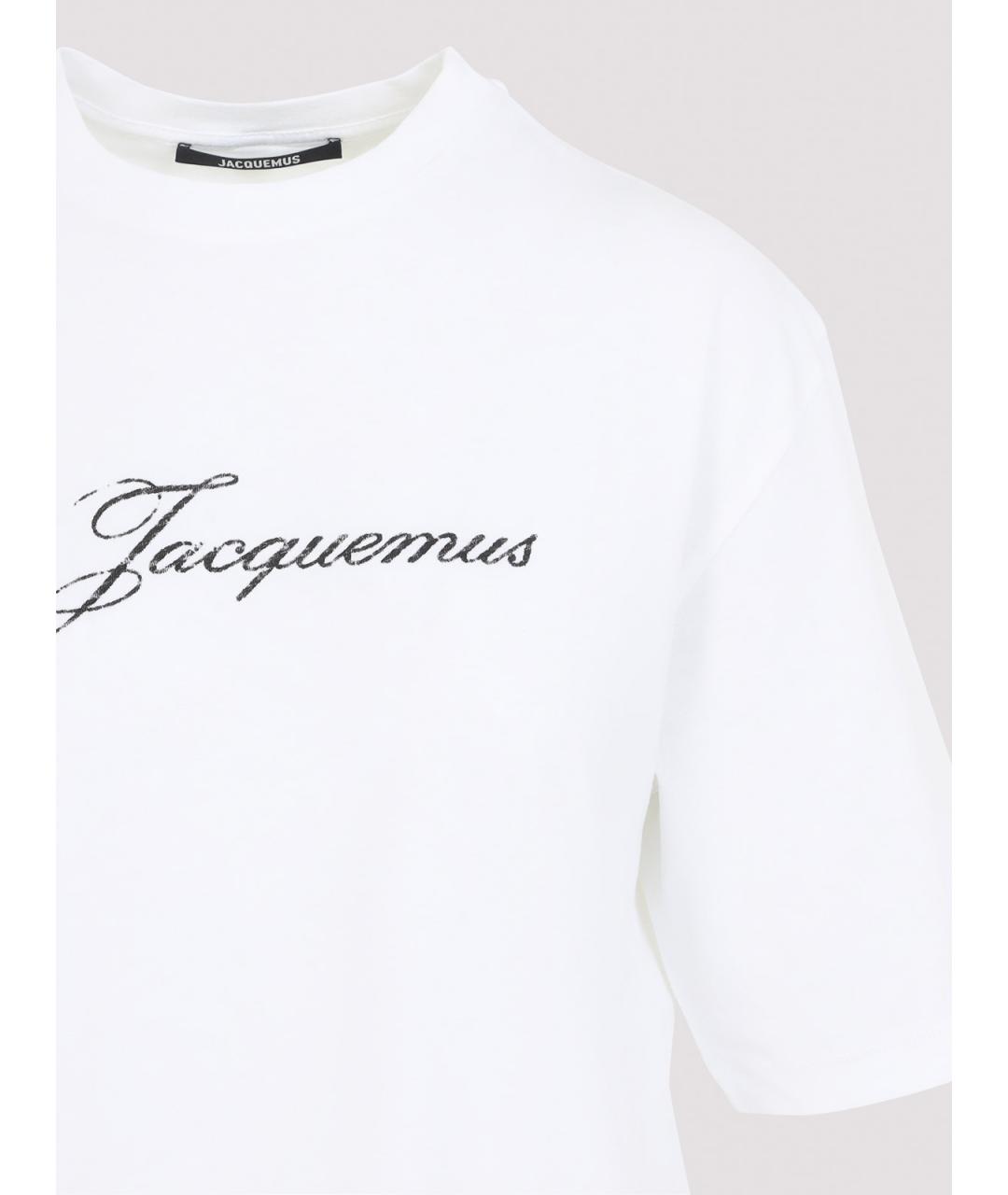 JACQUEMUS Белая хлопковая футболка, фото 3