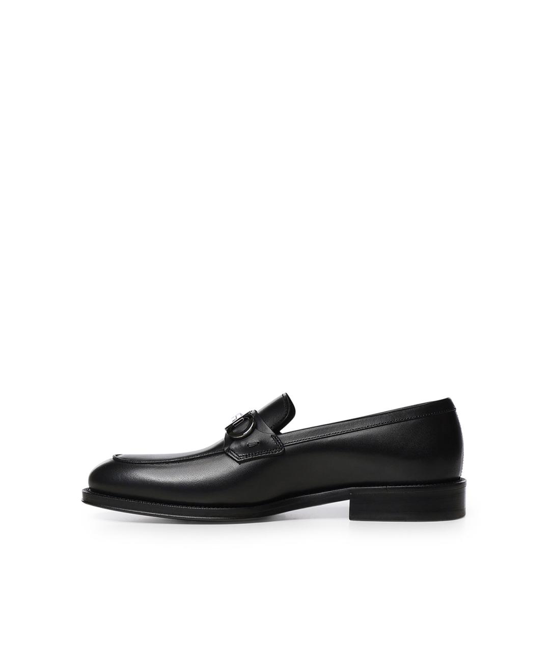 FERRAGAMO Черные кожаные лоферы, фото 3