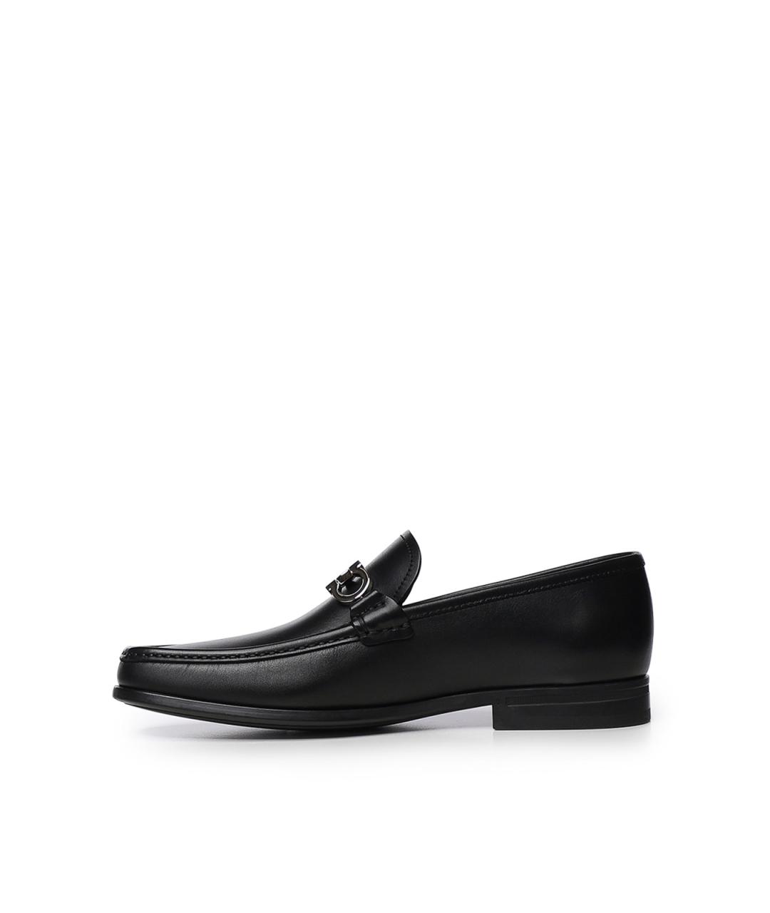 FERRAGAMO Черные кожаные лоферы, фото 3