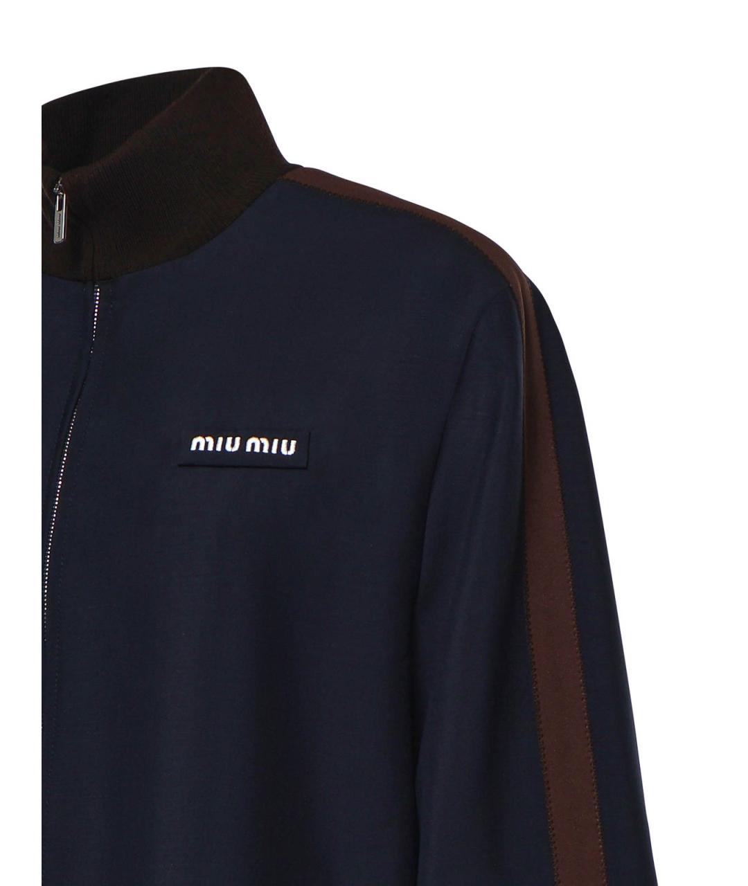 MIU MIU Темно-синяя шерстяная куртка, фото 3