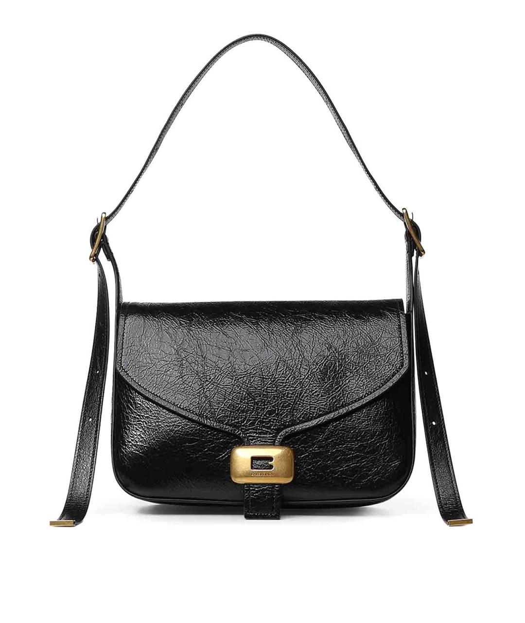 BALENCIAGA Черная сумка через плечо из лакированной кожи, фото 1