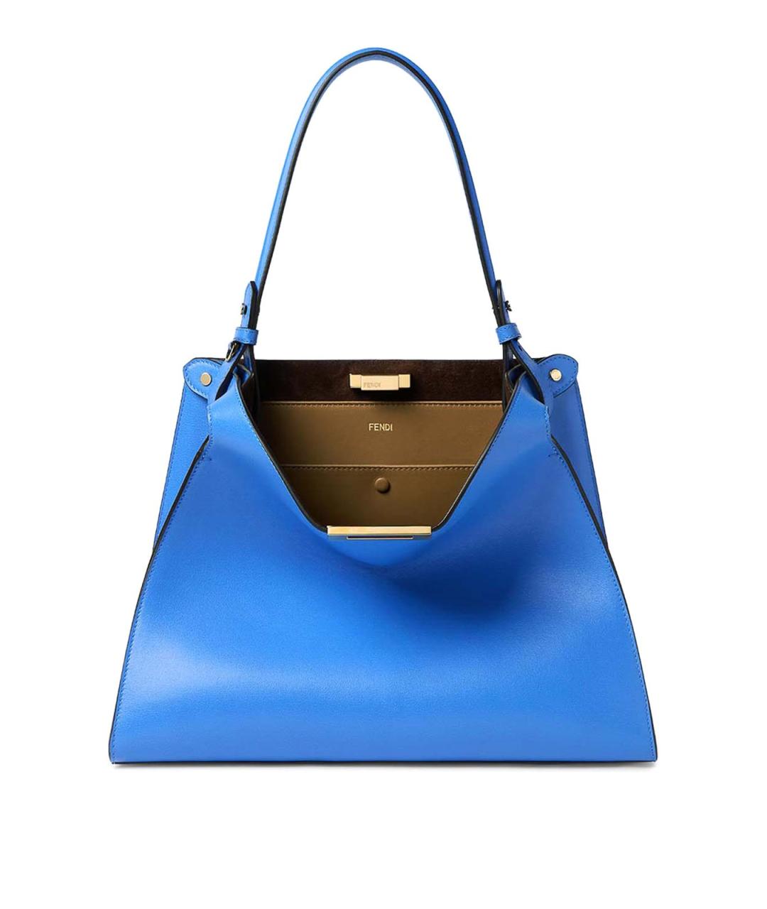 FENDI Синяя кожаная сумка тоут, фото 1