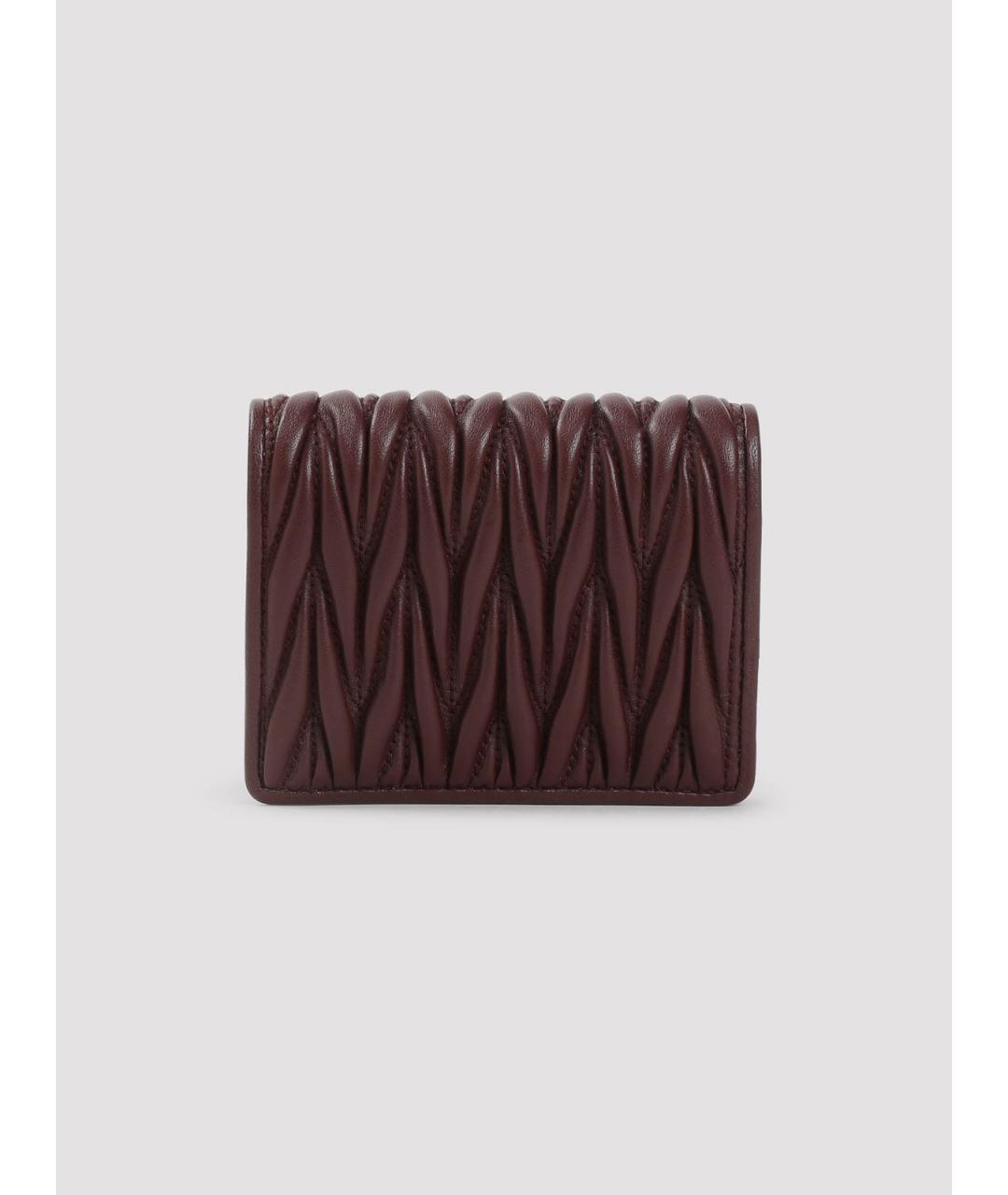 MIU MIU Бордовый кожаный кошелек, фото 2