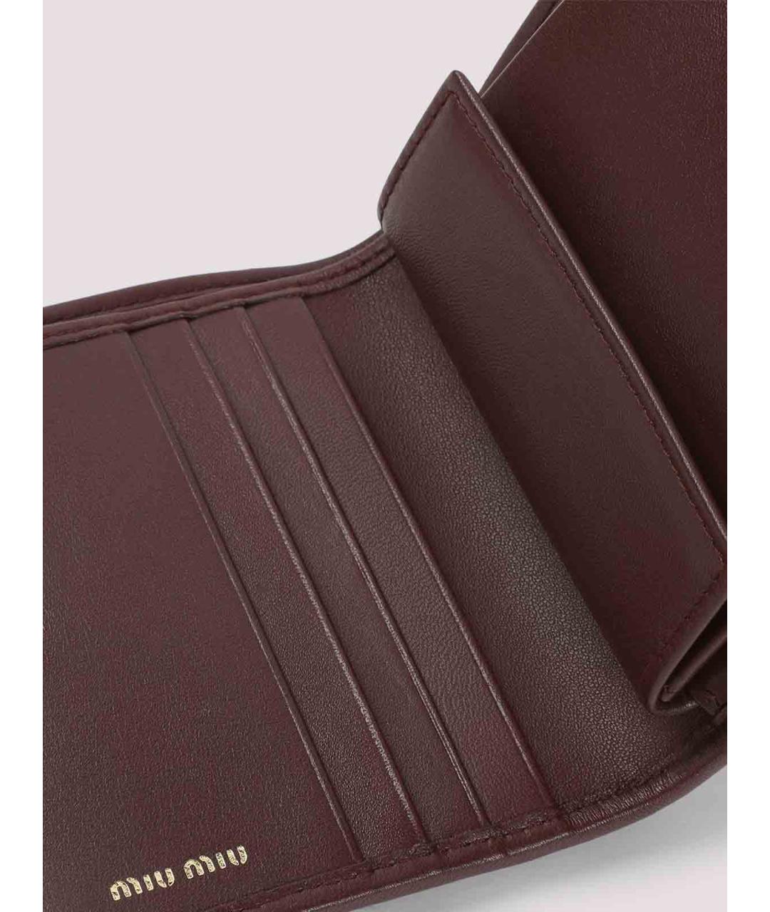MIU MIU Бордовый кожаный кошелек, фото 3