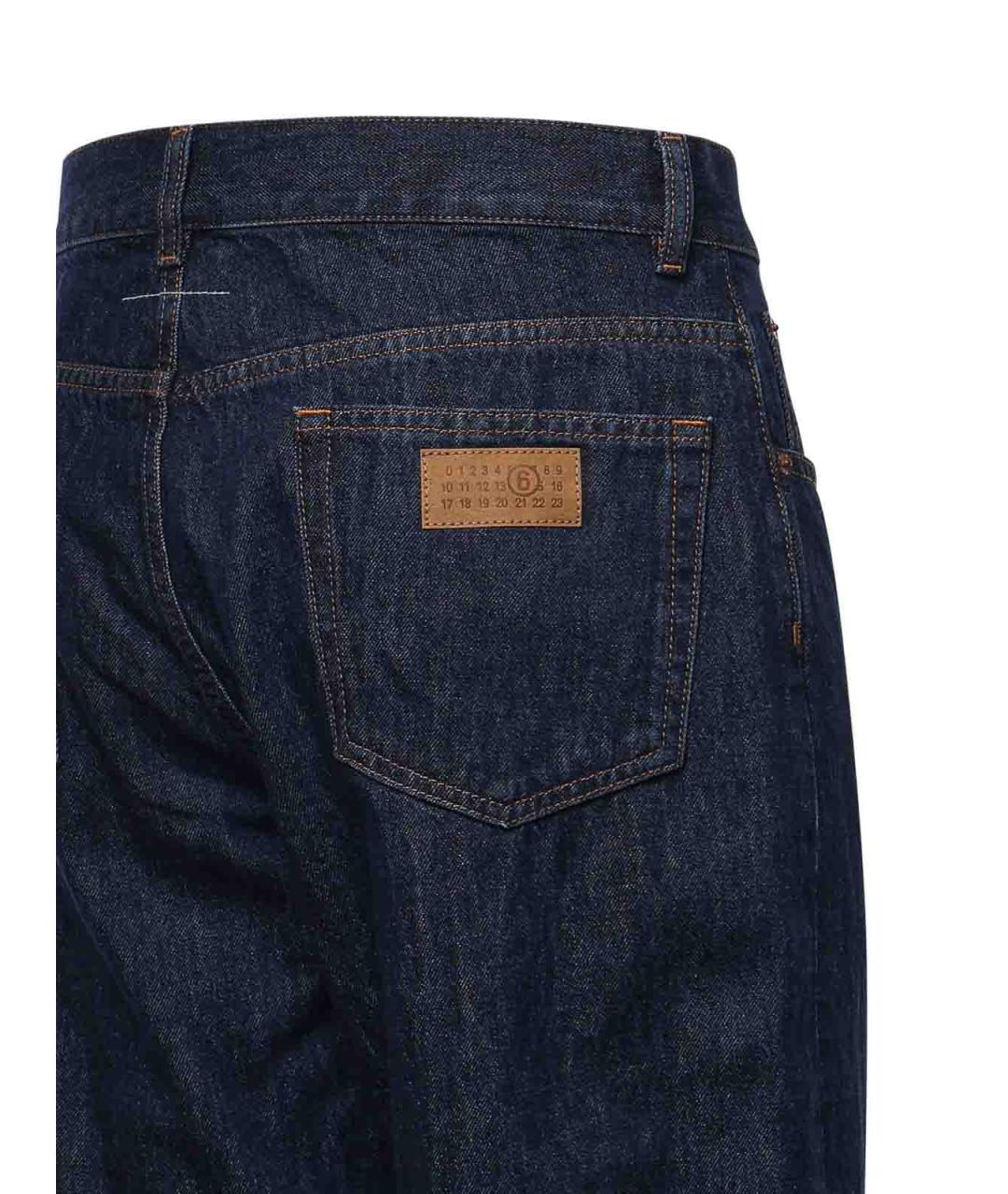 MM6 MAISON MARGIELA Синие хлопковые прямые джинсы, фото 3