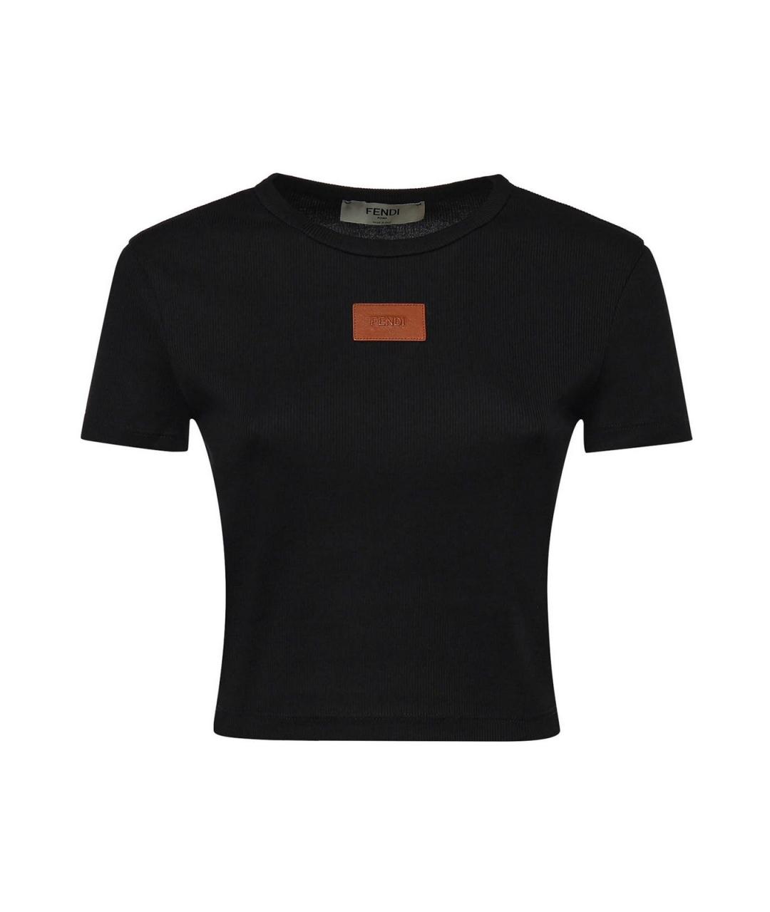 FENDI Черная хлопковая футболка, фото 1