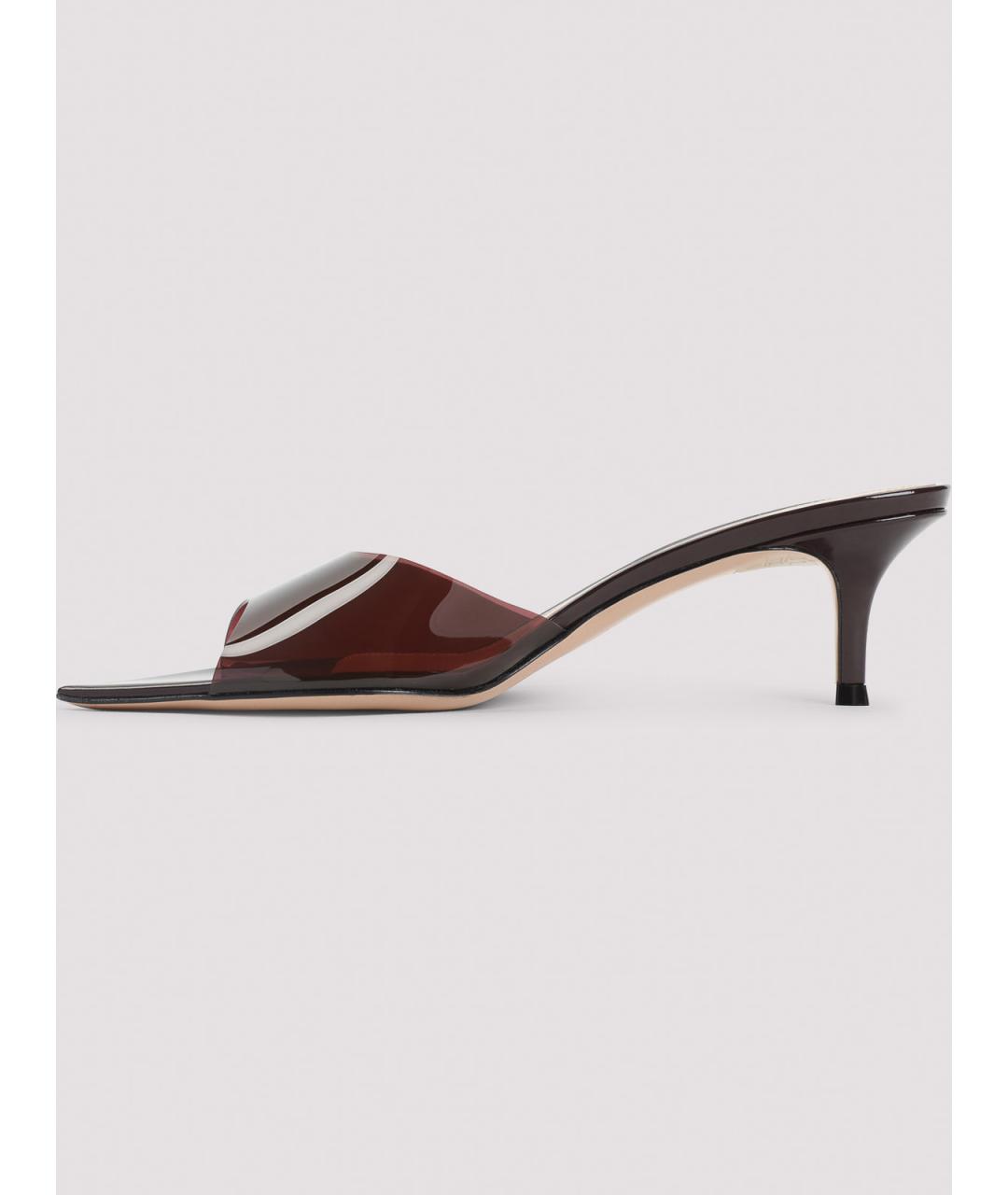 GIANVITO ROSSI Бордовые резиновые мюли, фото 2