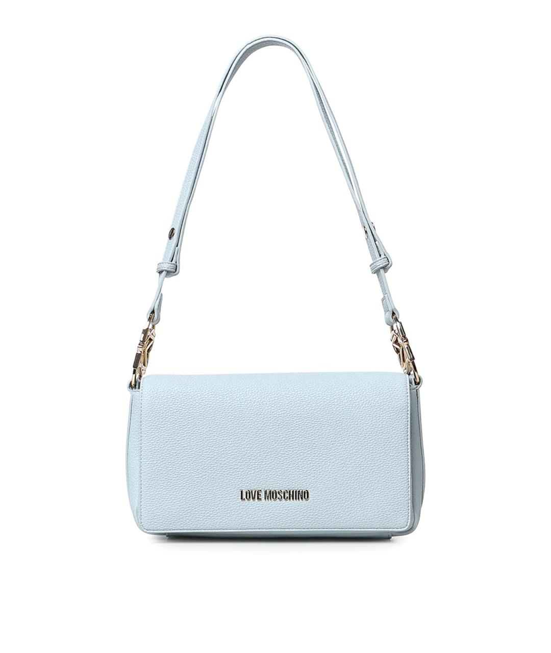 LOVE MOSCHINO Голубая сумка через плечо из искусственной кожи, фото 1