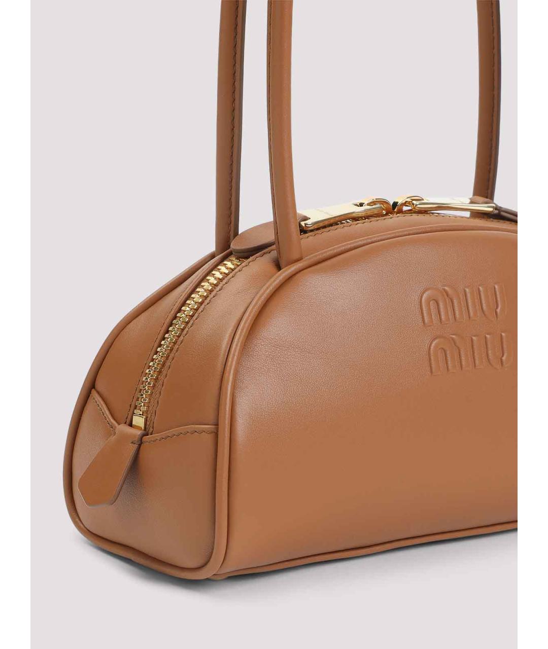 MIU MIU Бежевая кожаная сумка тоут, фото 3