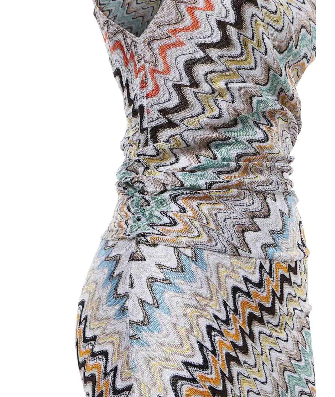 MISSONI Мульти льняное повседневное платье, фото 3