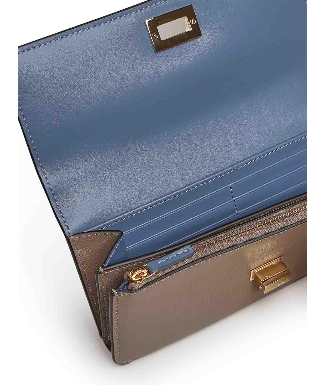 FENDI Бежевый кожаный кошелек, фото 3