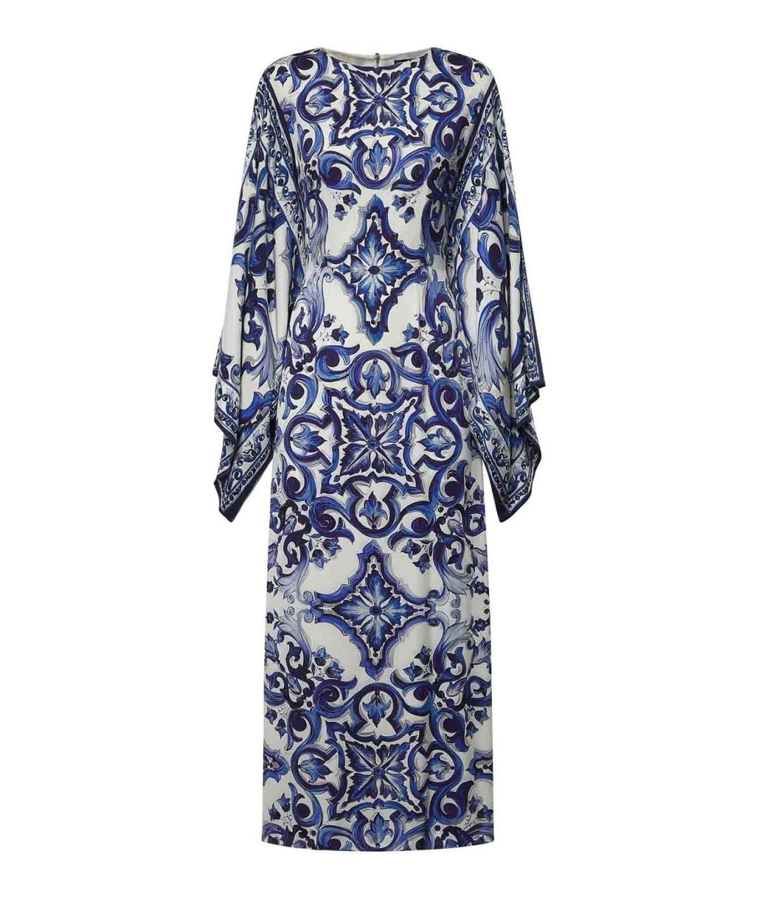 DOLCE&GABBANA Синее шелковое повседневное платье, фото 1