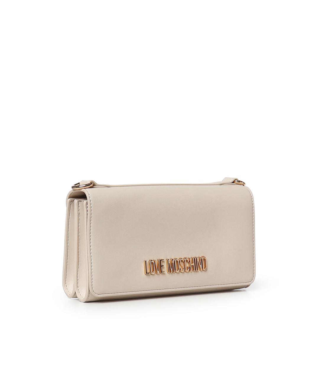 LOVE MOSCHINO Бежевая сумка через плечо из искусственной кожи, фото 4