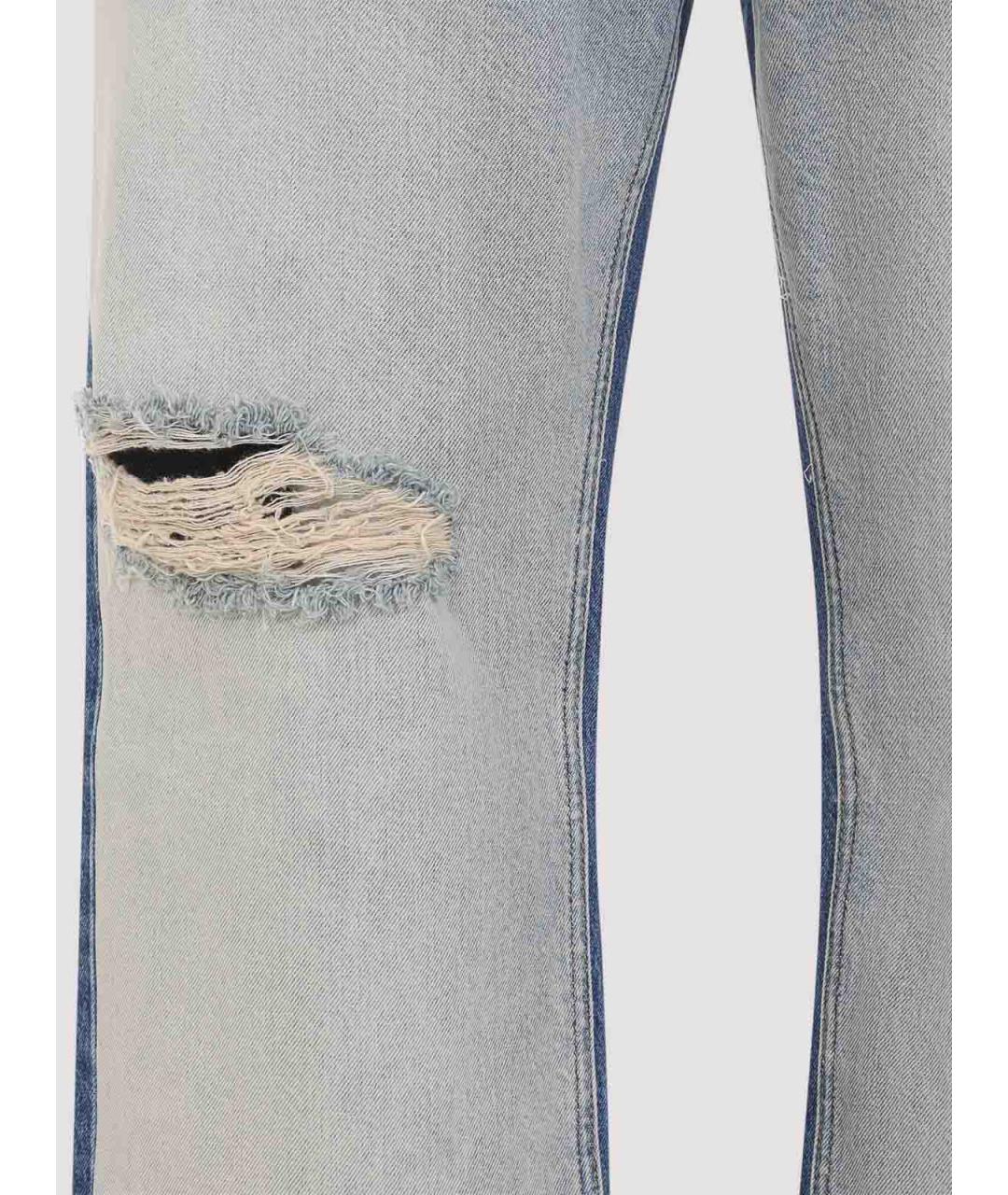 MAISON MARGIELA Синие хлопковые прямые джинсы, фото 3