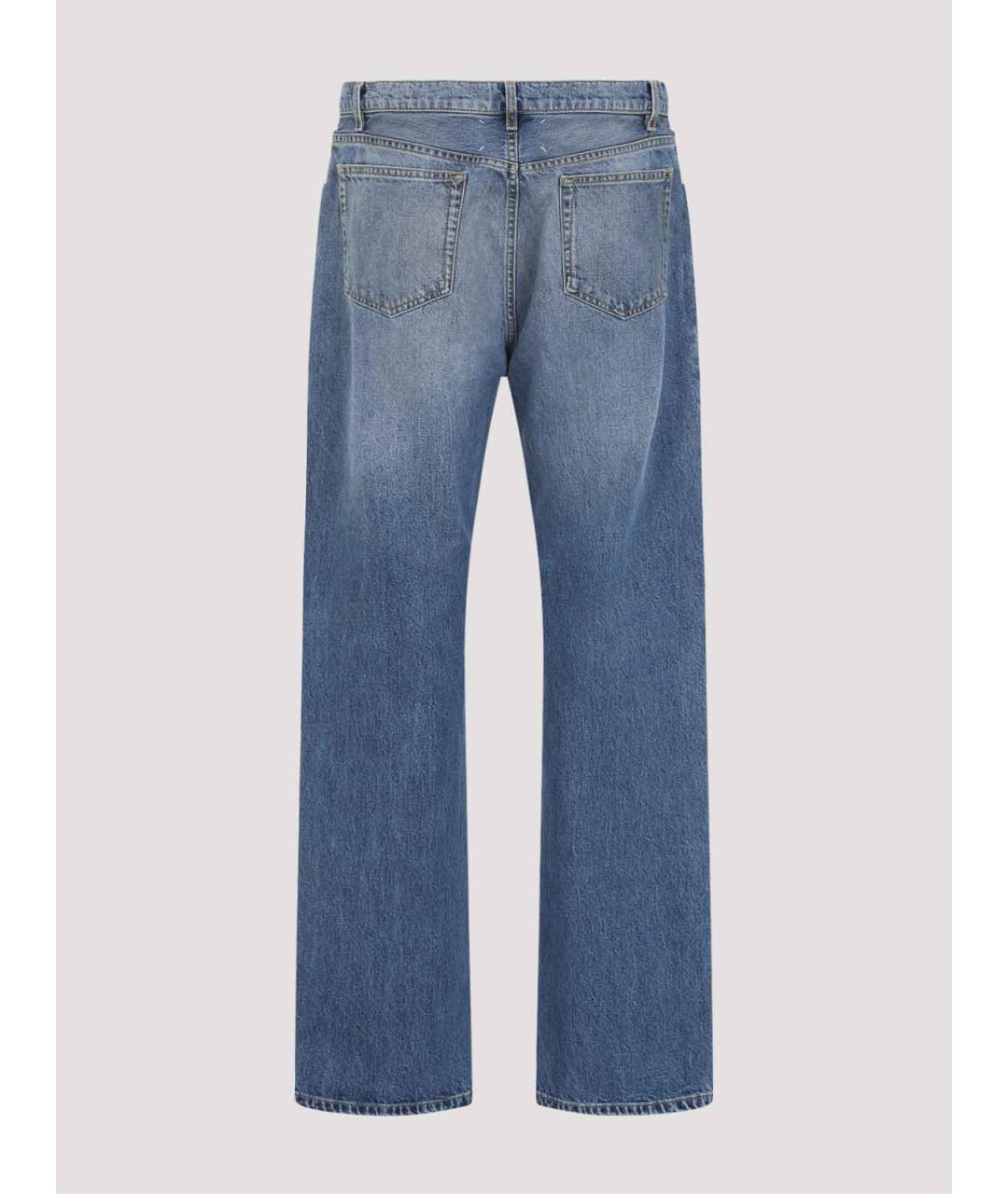 MAISON MARGIELA Синие хлопковые прямые джинсы, фото 2