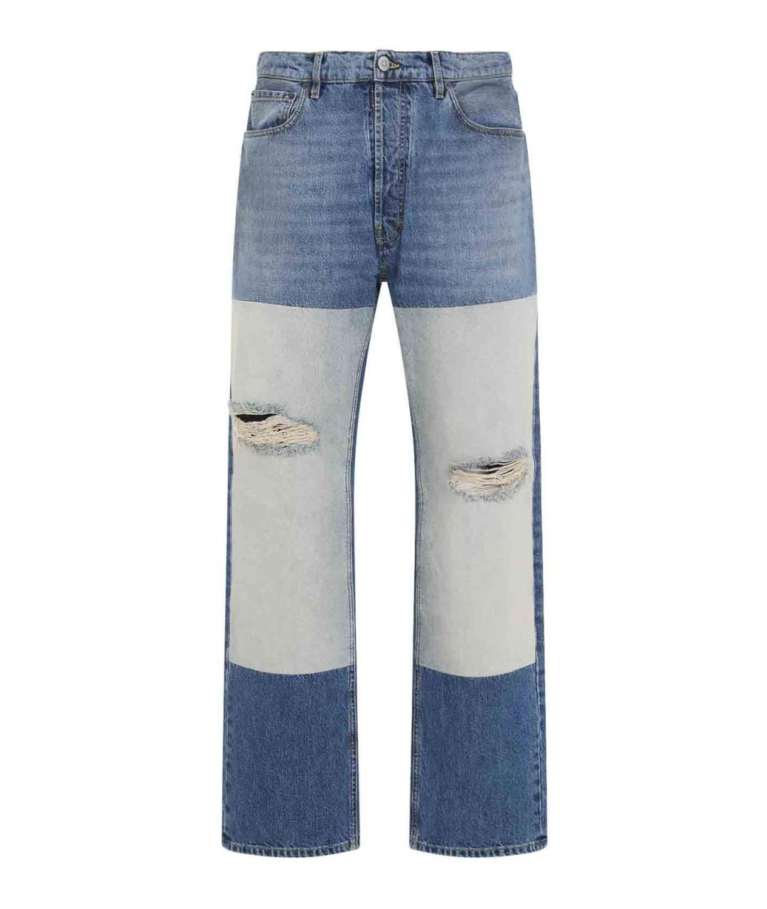 MAISON MARGIELA Синие хлопковые прямые джинсы, фото 1