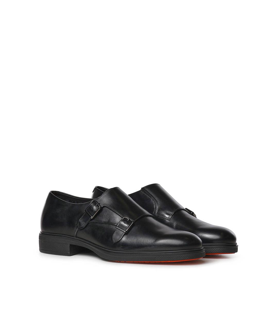 SANTONI Черные кожаные лоферы, фото 4