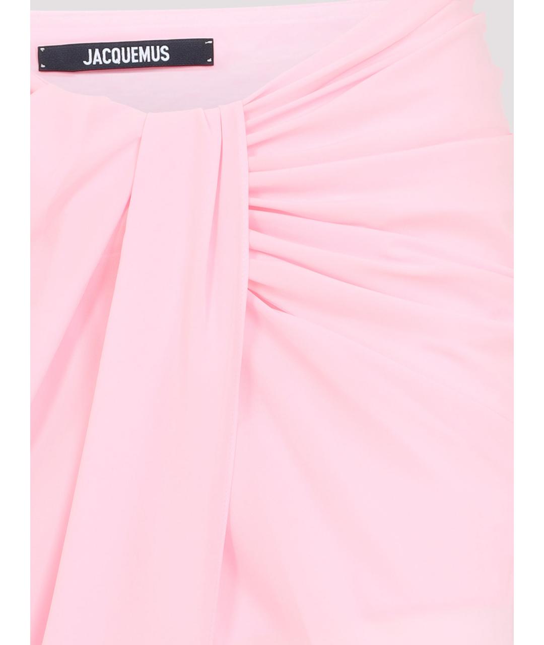 JACQUEMUS Розовая полиэстеровая юбка миди, фото 3